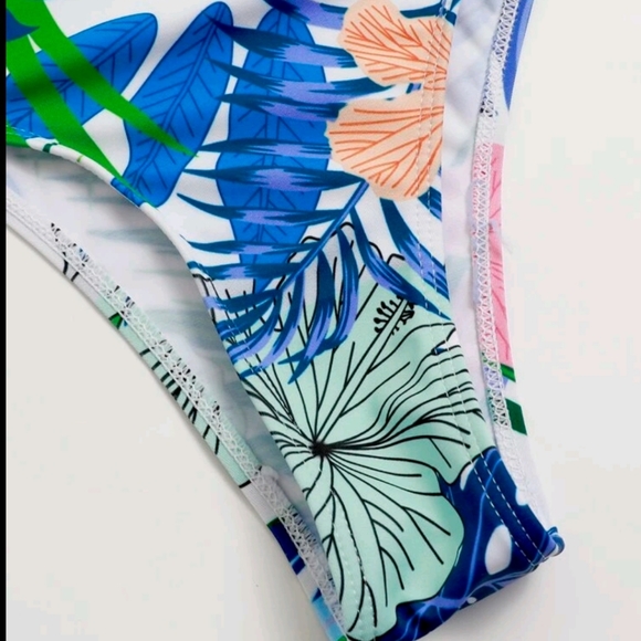 Tropical print one piece swimsuit women' - Picture 3 of 10